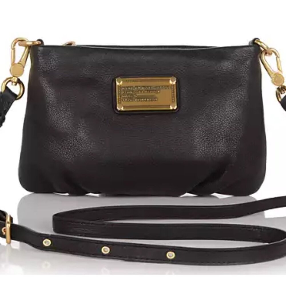 Marc by Marc Jacobs Classic Q Percy Small Black Leather Crossbody bag purse - Picture 1 of 13